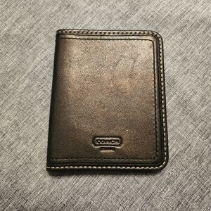 Coach Metallic Leather Slim Unisex Card Id Wallet Vintage-No Rips No Tears